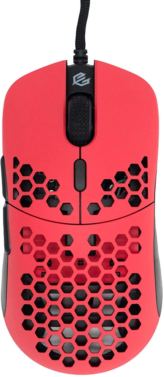 G-Wolves Hati HTM Wired Gaming Mouse - Ultra Lightweight 61G, 3360 Sensor, 6 Buttons, Aqua, Medium Size (Renewed)