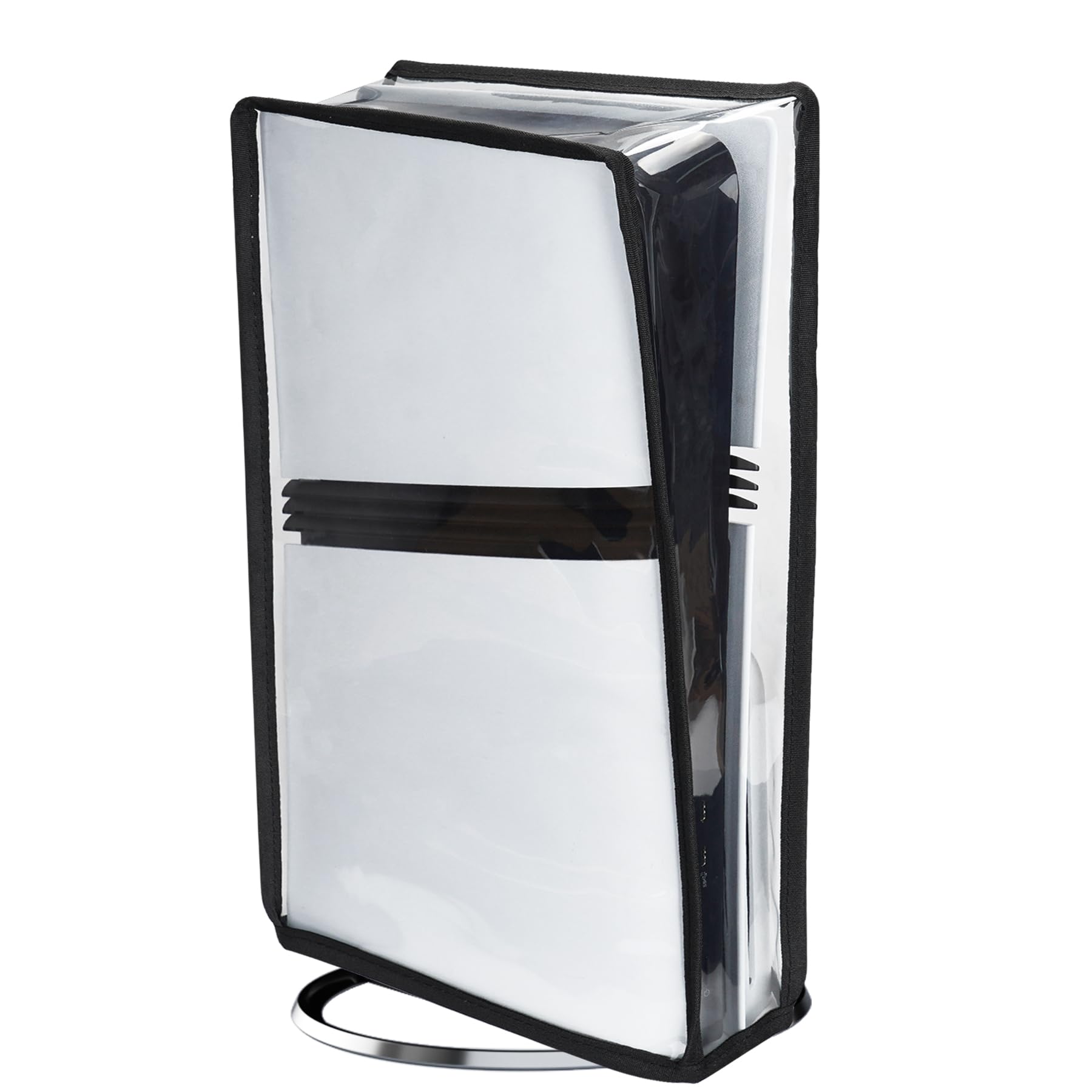 PlayVital PS5 Pro Vertical Dust Cover - Waterproof Transparent Protector Sleeve for Disc & Digital Edition, Model SKTPFM002