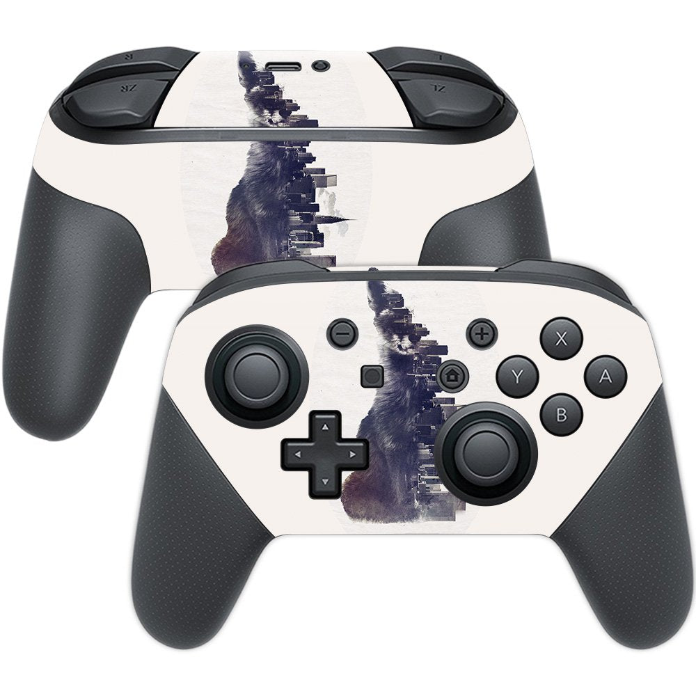 MightySkins Skin Compatible with Nintendo Switch Pro Controller - City Fox | Protective, Durable, and Unique Vinyl Decal wrap Co