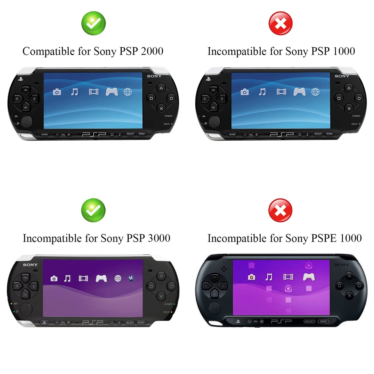 OSTENT Clear Crystal Hard Cover Case for Sony PSP 2000/3000 - Travel Protector Shell