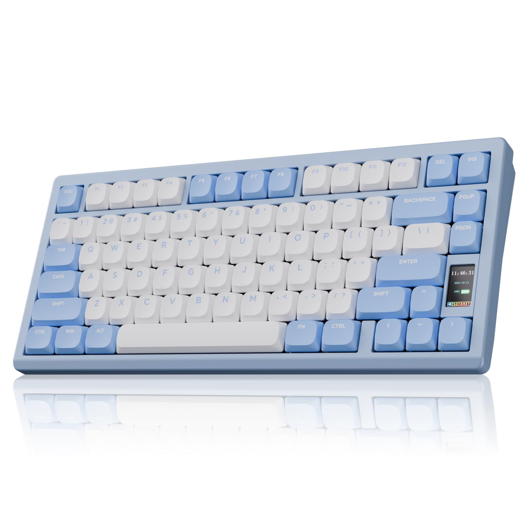 OOCTPK Mechanical Keyboard - Chilkey ND75 LP Wireless, Bluetooth/2.4G/USB-C, RGB, UltraThin, Blue, Wrist Rest, PC/Mac Compatible