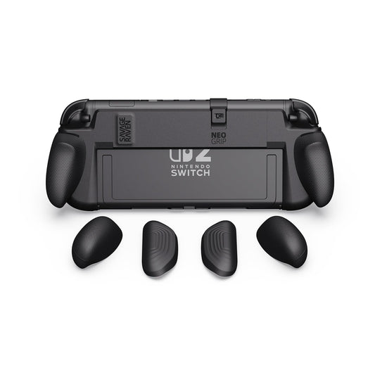 Savage Raven by Skull & Co. NeoGrip: an Ergonomic Grip Hard Shell with Replaceable Grips [to fit All Hands Sizes] for Nintendo Switch 2 - Black