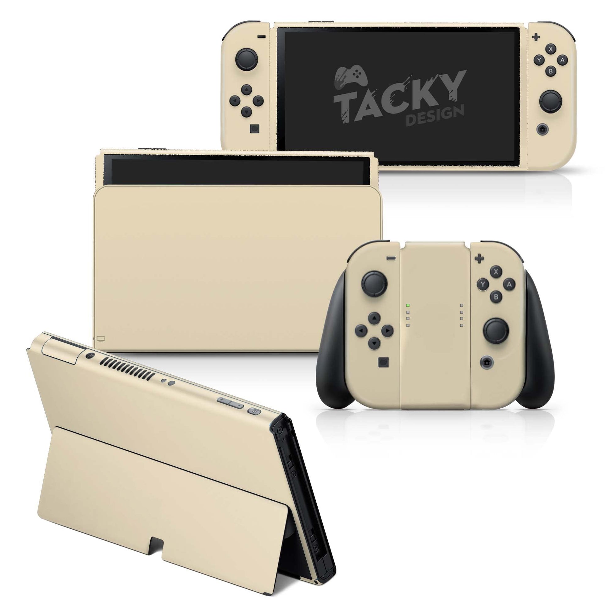 Tacky Design Classic Solid Color Skin Compatible with Nintendo Switch OLED Skin Wrap Cover  Simple Color Skin for Nintendo Switch OLED Stickers  Premium Vinyl 3M Full Wrap Decal (Brown)