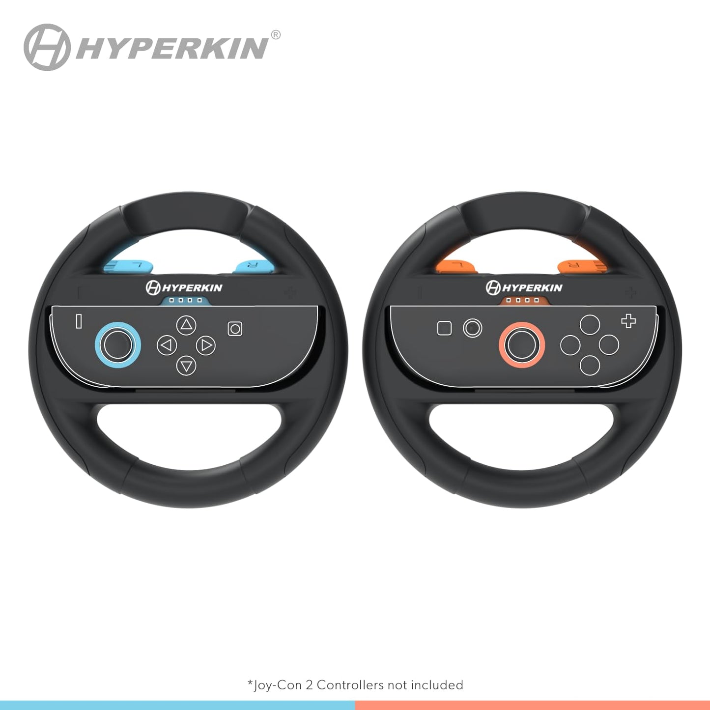 Switch 2 Accessory: Joy-Ride Racing Wheel Set 2 PC Joy-Con2/Switch Joy-Con (Black) for Nintendo Switch 2