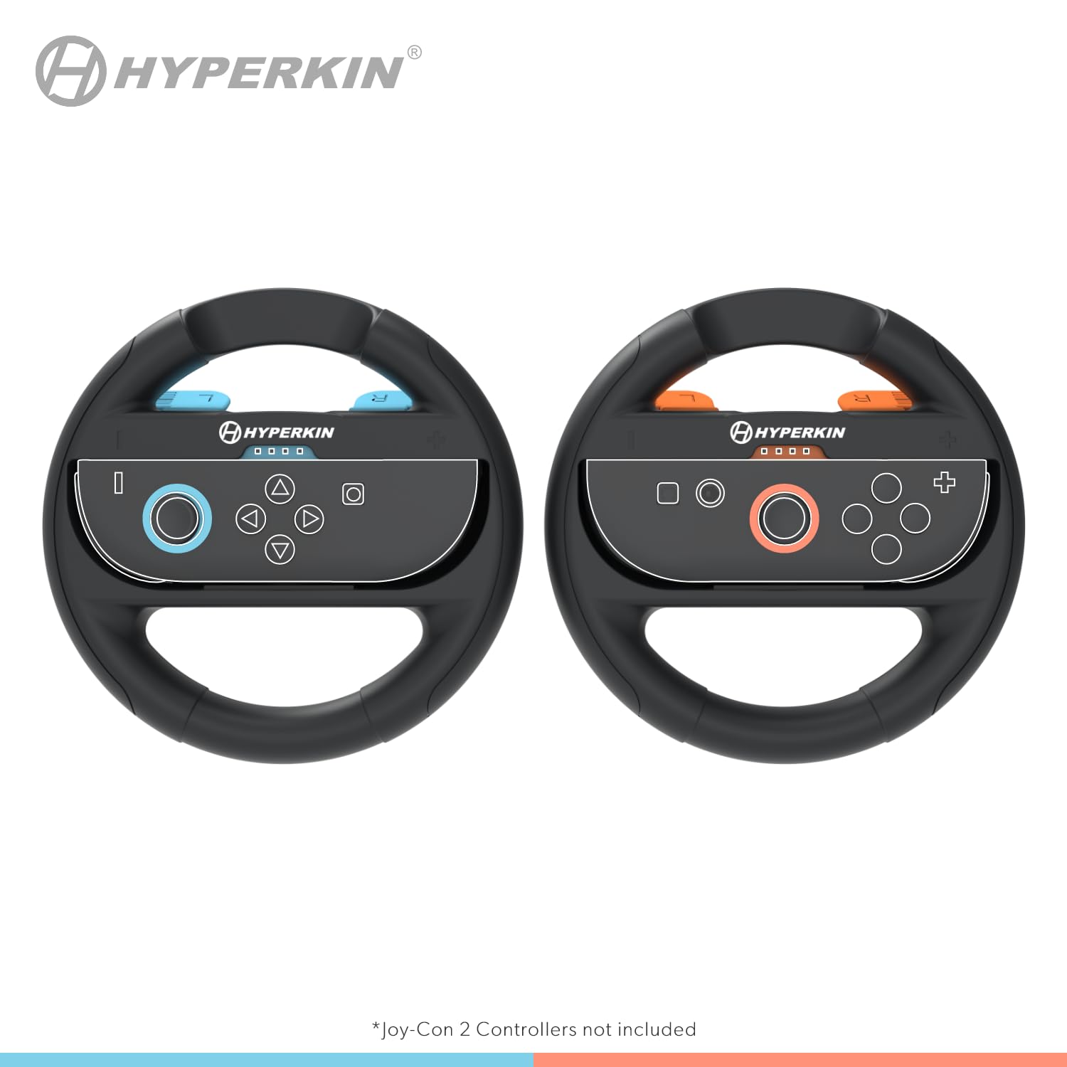 Switch 2 Accessory: Joy-Ride Racing Wheel Set 2 PC Joy-Con2/Switch Joy-Con (Black) for Nintendo Switch 2