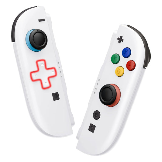 eXtremeRate DIY Replacement Shell (D-Pad Ver) Buttons for Joycon 2  Custom Full Set Housing + Decorative Strips + Middle Bracket + Buttons for Nintendo Switch 2 Controller - Deluxe Version - White
