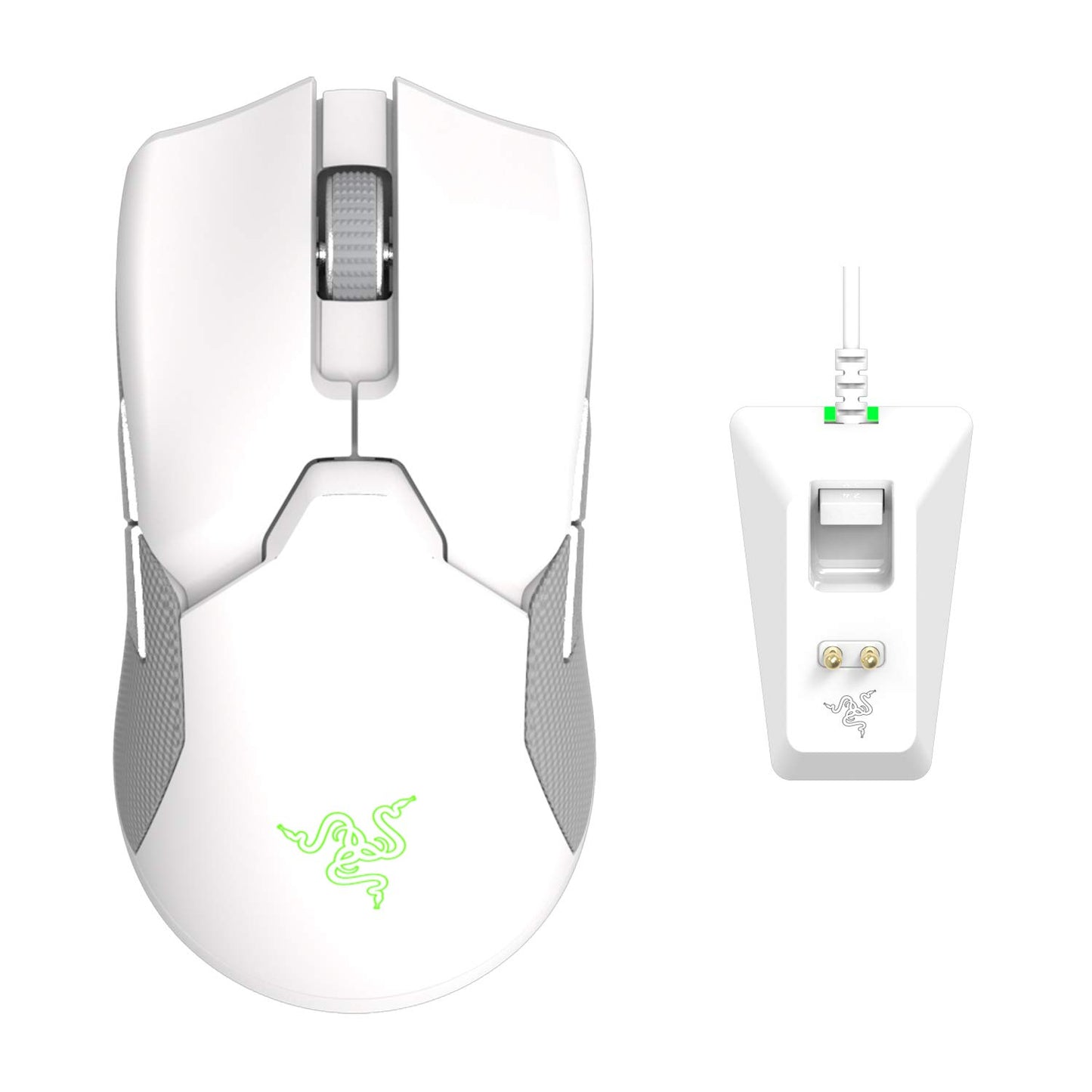 Razer Viper Ultimate Wireless Gaming Mouse - Lightweight, Mercury White, Mouse + Dock, Model RZ01-03050400-R3M1