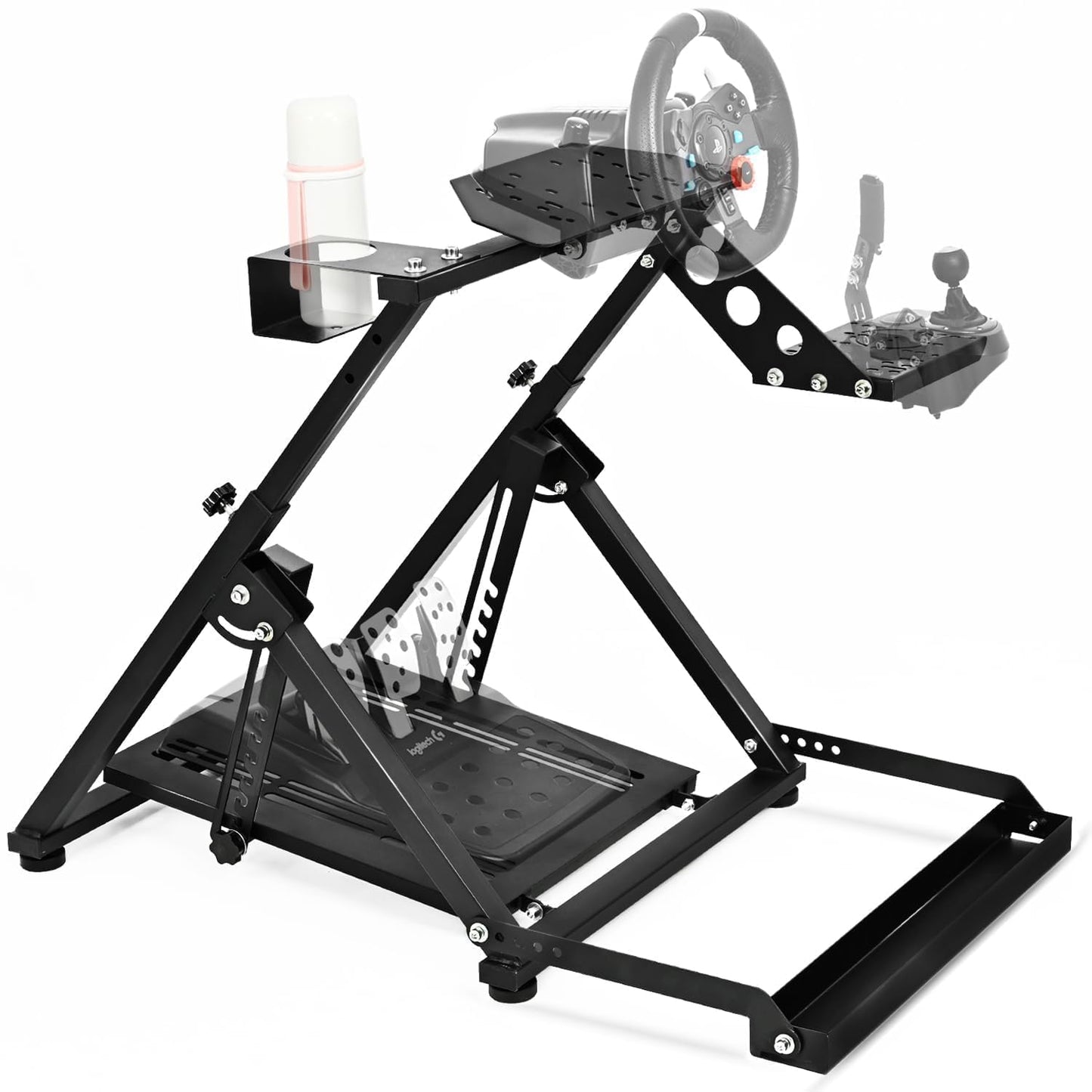 Dardoo X Frame Racing Wheel Stand Foldable Fit for Logitech G25  G27  G29  G920 Thrustmaster T300RS GT Adjustable Racing Simulator Steering NOT Included Wheel Pedal Handbrake and Shifter