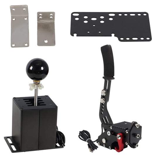 PC USB Simulator Shifter 64 Bit Handbrake with Clamp Compatible with G29 G27 G25 G920 T300RS/GT Steering Wheel Sequential H Gear