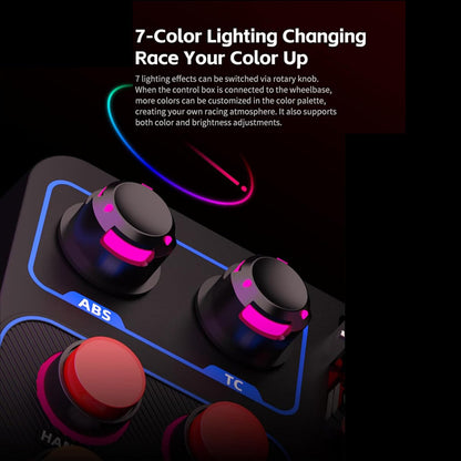 PXN Multi-functional Sim Racing Button Box, 30 Programmable Buttons, Adjustable RGB Lighting, 7.25"x5.68"x3.1", Black, Model PXN CB1