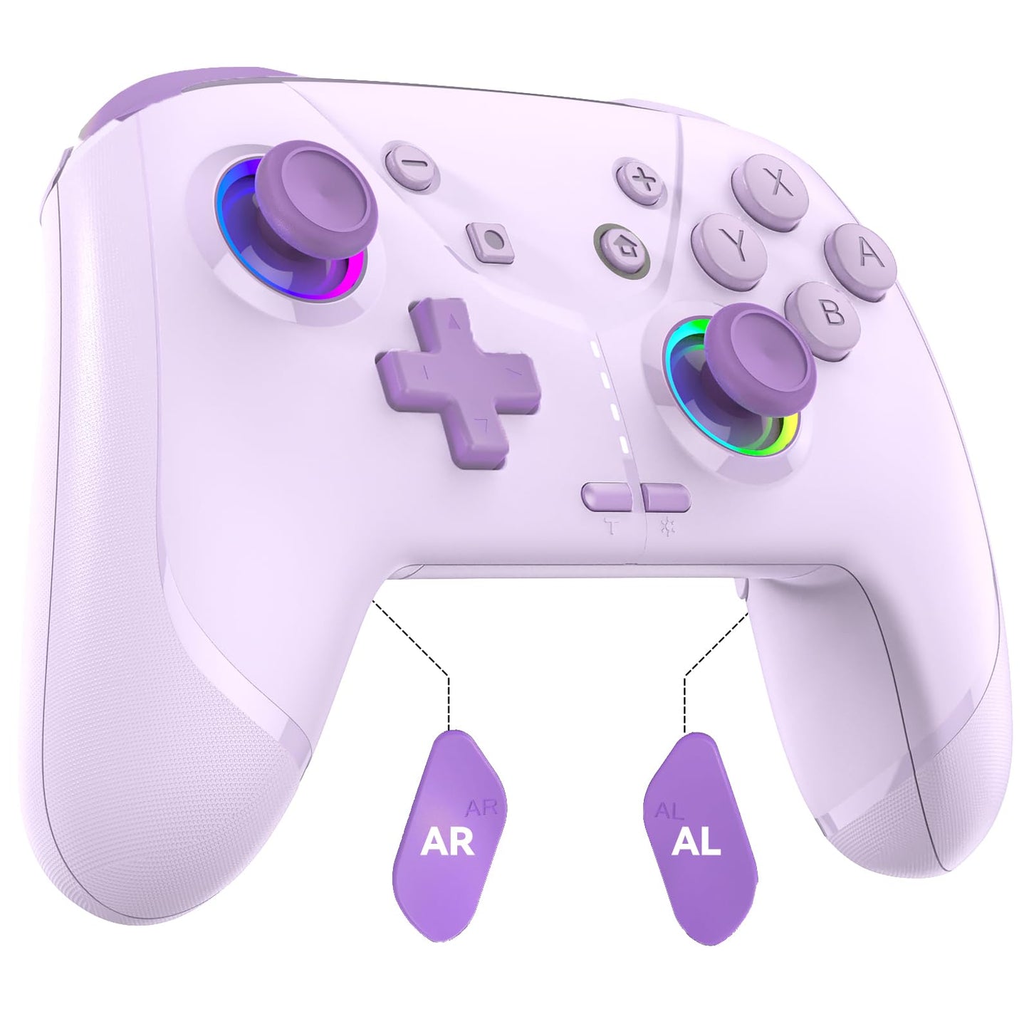GMBACK Wireless Switch 2 Pro Controller - Macro Function, HD Rumble, Turbo, Motion Control, 800mAh, Purple