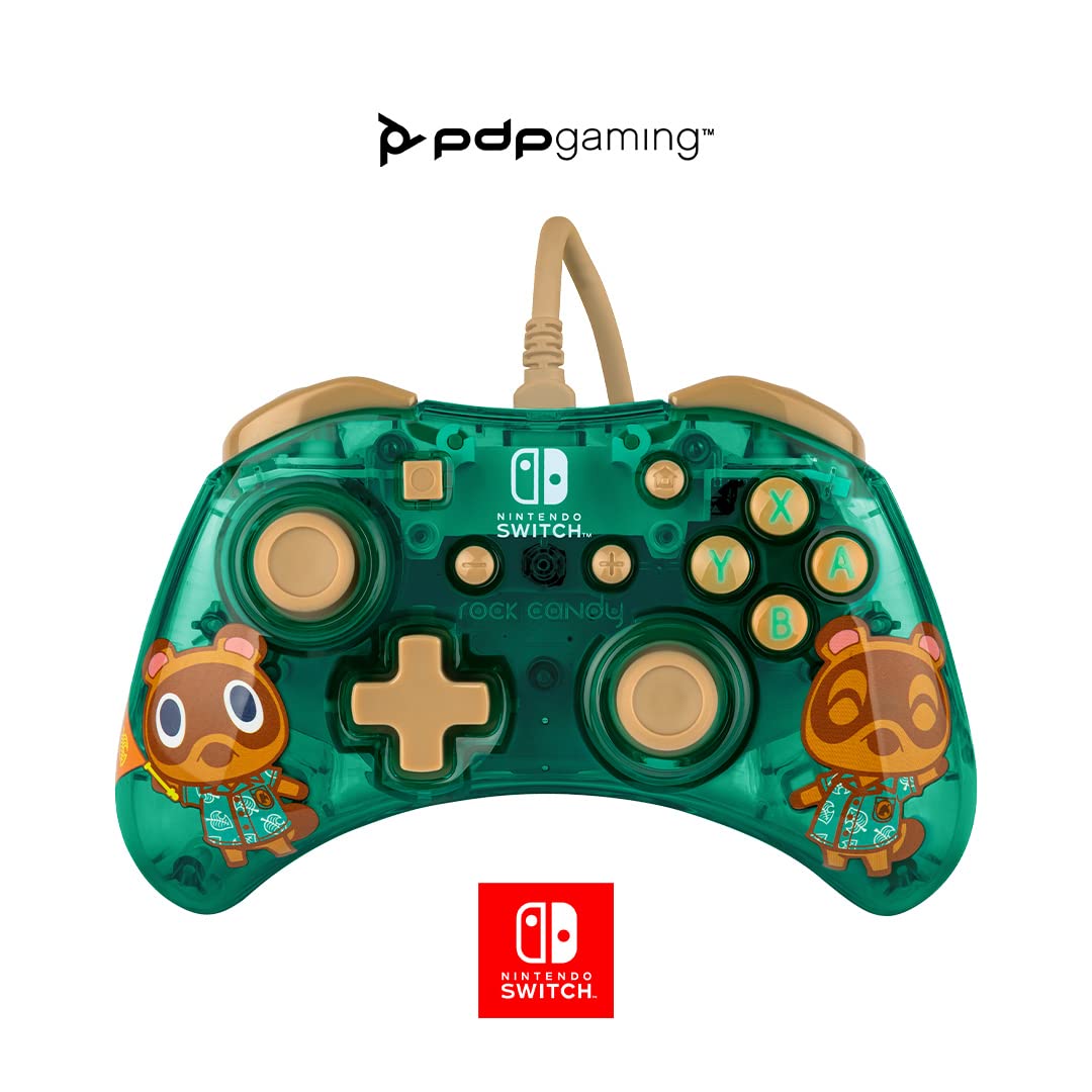 PDP Rock Candy Enhanced Wired Pro Controller for Nintendo Switch - Timmy & Tommy Teal, Ergonomic Design, Model 500-181-NA-TTM