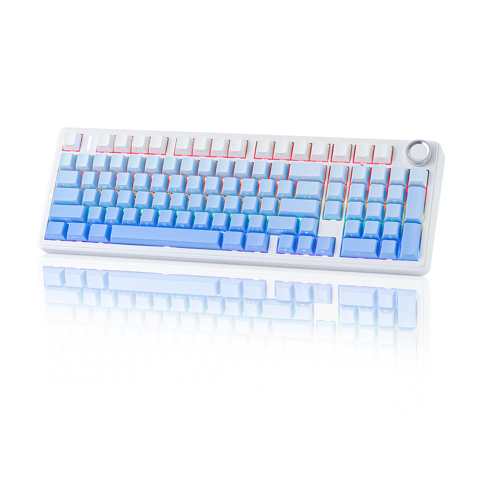 EPOMAKER X Aula F99 PRO Wireless Gaming Keyboard with 8000mAh Battery  Hot Swappable Creamy Keyboard  2.4GHz/Type-C/BT5.0  NKRO  RGB Backlit for Win/Mac/Gaming (Blue Gradient)