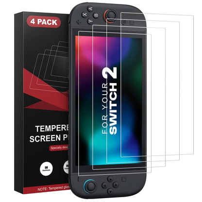 MoKo Screen Protector for Nintendo Switch 2 - Clear Tempered Glass, 7.9, 4 Pack, HD Clarity Accessories