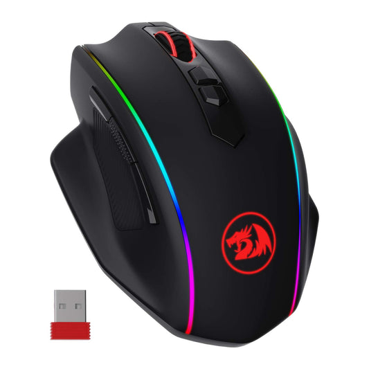 Redragon M686 Wireless Gaming Mouse, 16000 DPI, RGB Backlight, Black, Customizable Macro, 45-Hour Battery for PC/Mac/Laptop