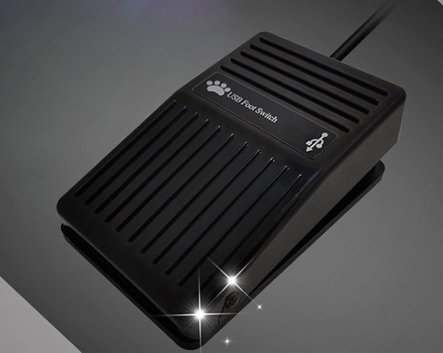 Meichoon USB Foot Pedal - Single Mechanical Switch Keypress Simulator with 2m Cable - Black for Medical Imaging & Gaming