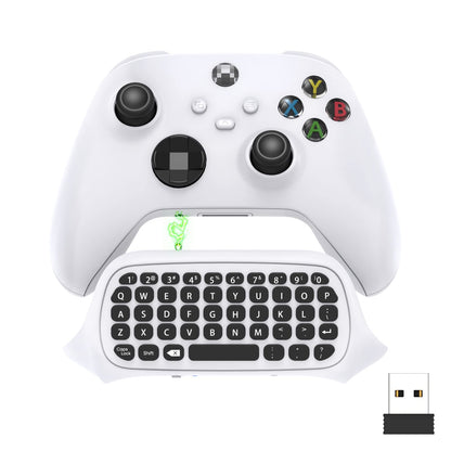 FASTSNAIL Wireless Keyboard Controller for Xbox Series X/S - Ergonomic USB QWERTY Chatpad with Audio Jack - White, Model XSX24-2