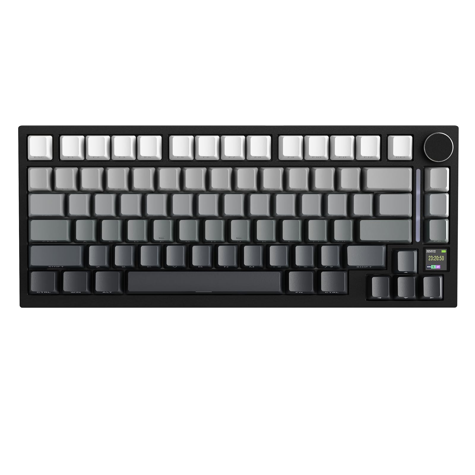 ATTACK shark design X820 Ultra 75% Wireless Gaming Mechanical Keyboard Hot-Swappable Gasket Mount RGB Backlit BT/2.4G/Wired Custom Keyboard with Smart TFT Display&Knob QMK Driver-Moonlit Night&shark design Switch