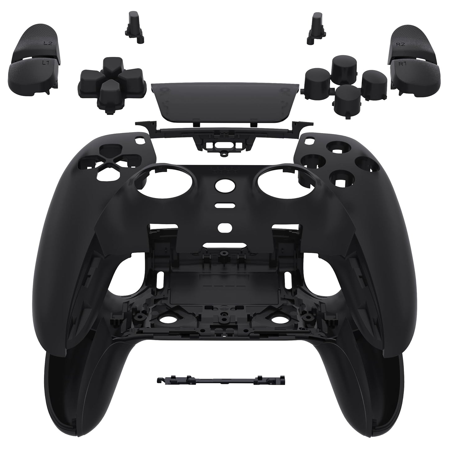eXtremeRate PS5 Edge Controller Shell Set - Black Custom Replacement Trim Plates, Model QRHEGP006