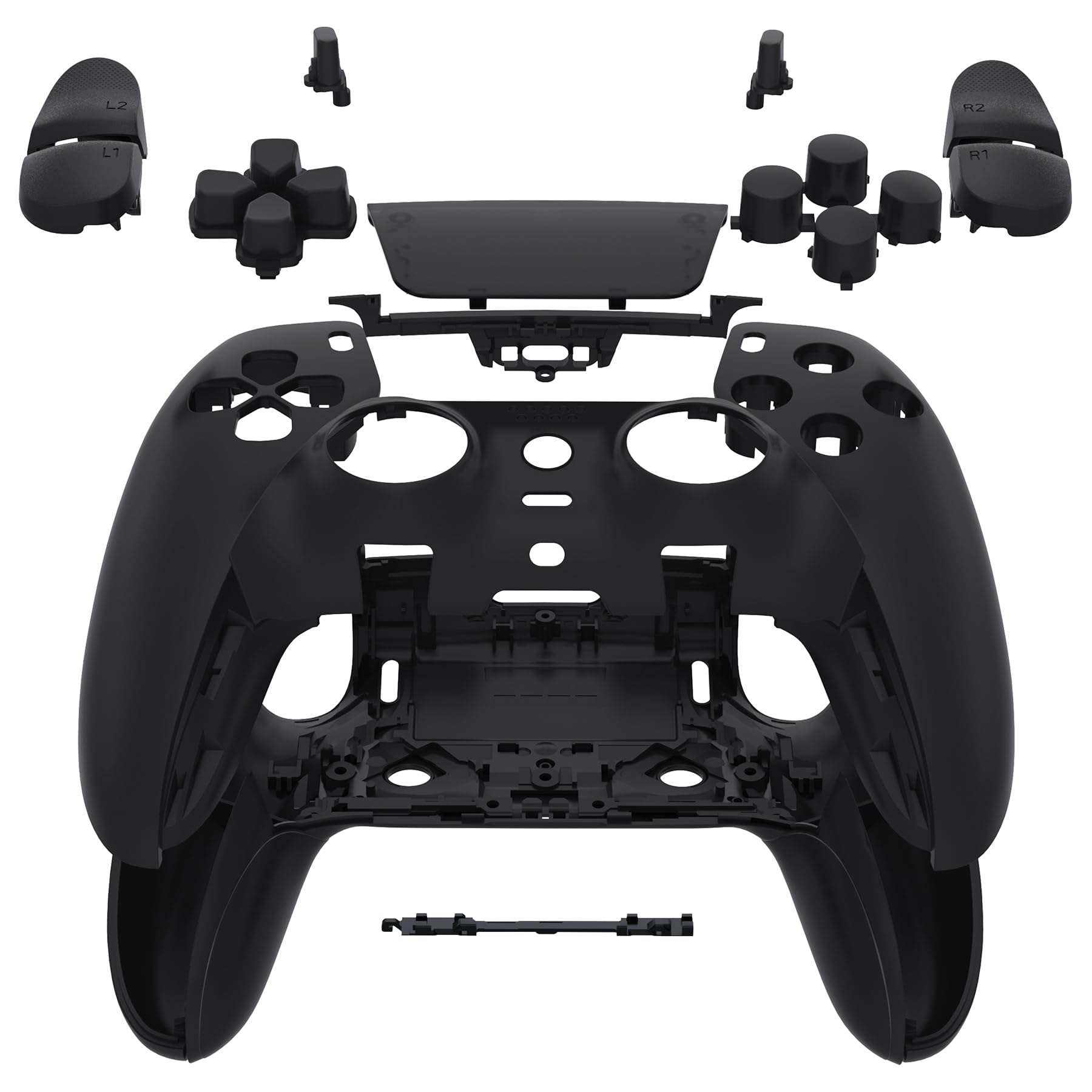 eXtremeRate PS5 Edge Controller Shell Set - Black Custom Replacement Trim Plates, Model QRHEGP006