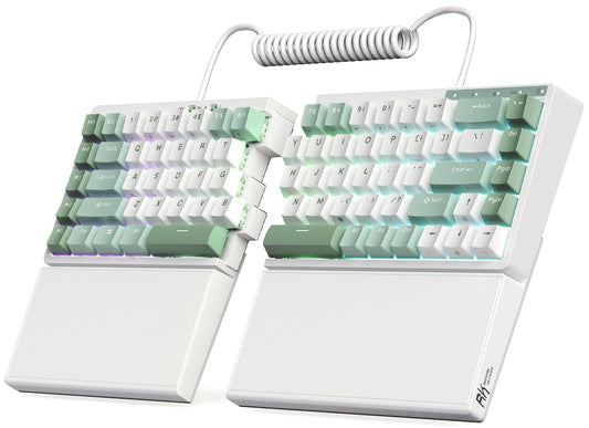 RK ROYAL KLUDGE RKS70 Ergonomic Split Keyboard, Wireless PC Gaming Keyboard with Bluetooth/2.4G/Wired, Hot Swappable Mechanical 
