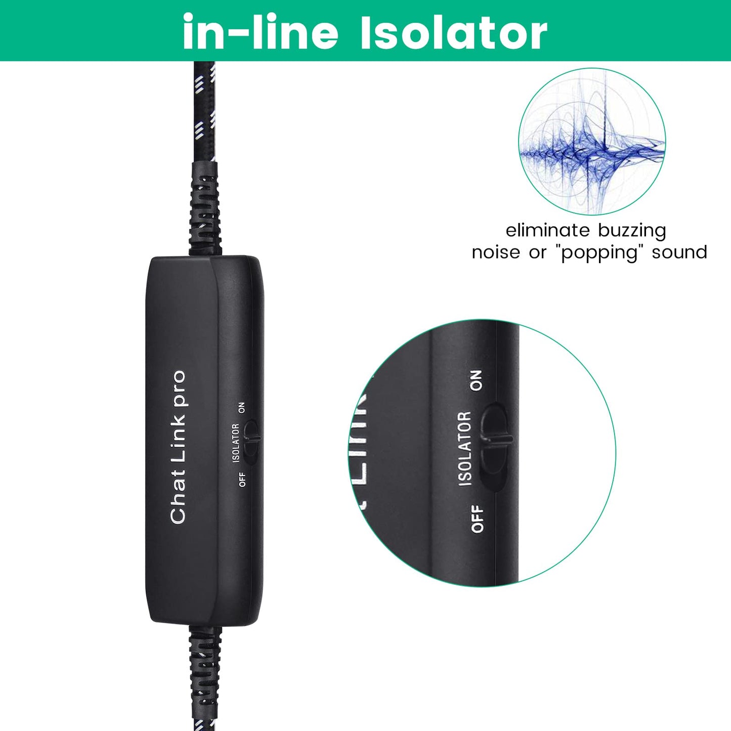 YEAOI HD60 S Chat Link Pro Cable - Black with Isolator for Elgato HD60 X, HD60S Plus, Nintendo Switch, PS5, PS4, Xbox One