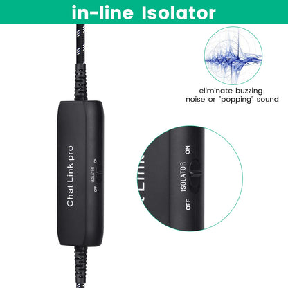 YEAOI HD60 S Chat Link Pro Cable - Black with Isolator for Elgato HD60 X, HD60S Plus, Nintendo Switch, PS5, PS4, Xbox One