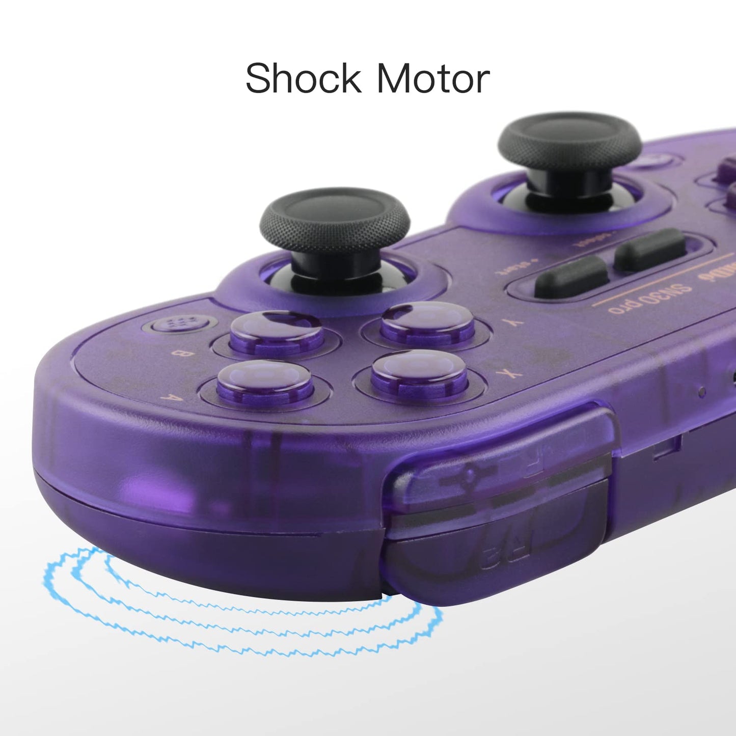 8Bitdo SN30 Pro Wireless Controller - Bluetooth, Rumble Vibration, USB-C, Compatible with Switch/Switch 2, Windows, Mac, Android - Crystal Purple