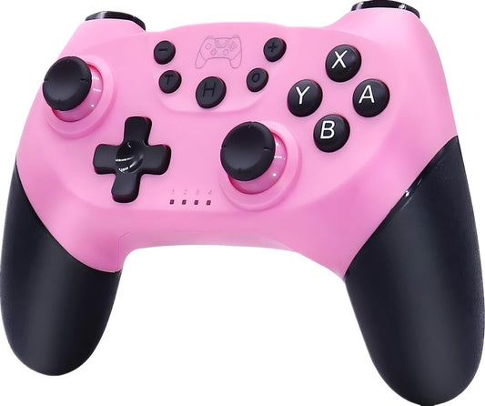 RUEIURI S-witch Wireless Gamepad for Switch/Switch Lite - Pink & Green, Gyro Axis, Turbo, Adjustable Dual Shock