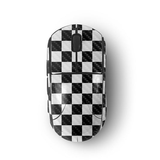 MightySkins Carbon Fiber Skin Compatible with Logitech G Pro Wireless Gaming Mouse - Check | Protective  Durable Textured Carbon Fiber Finish | Easy to Apply  Remove  and Change Styles