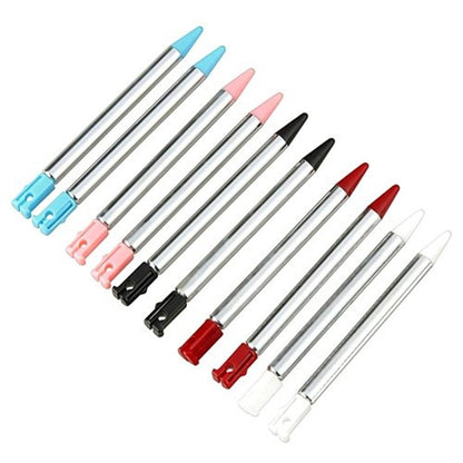 yueton Retractable Metal Stylus Touch Pen - Pack of 10, Compatible with Nintendo 3DS, 3DS XL, Colors: Black, White, Pink, Blue, Red
