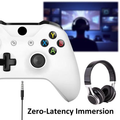 Model 1708 Xbox One S Controller - Compatible with Xbox Series X/S, 3.5mm Audio Jack, White