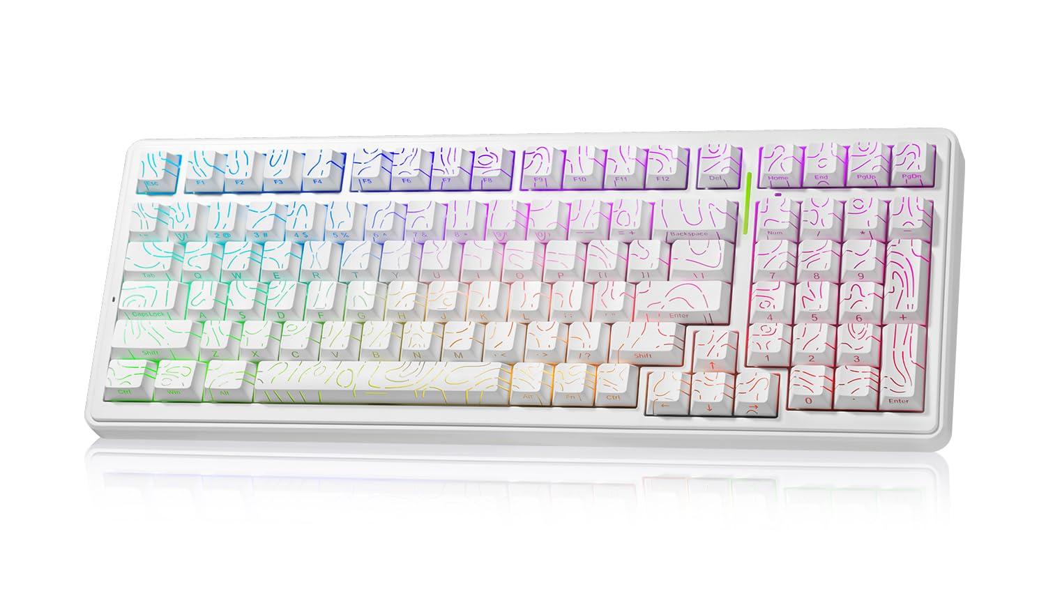 x AULA F99 Keyboard Gaming  Wireless Mechanical Keyboards  Hot Swappable Custom Creamy White Keyboard  RGB Backlit PC Gaming Keyboards BT5.0/2.4GHz/USB-C Topographic Side-printed Keycaps LEOBOG Switch