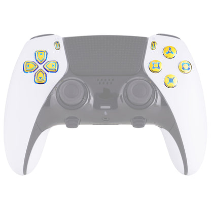 eXtremeRate PS5 Edge Controller D-pad & Action Button Kit - 7 Colors, 9 Effects, Chrome Gold