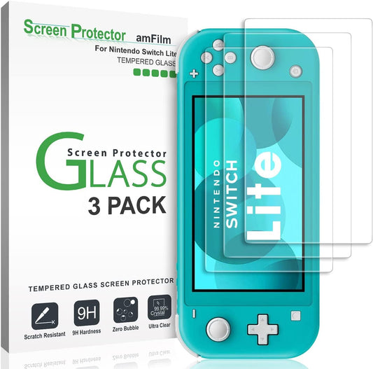 amFilm Tempered Screen Protector for Nintendo Switch Lite 2019  Glass  3 Pack