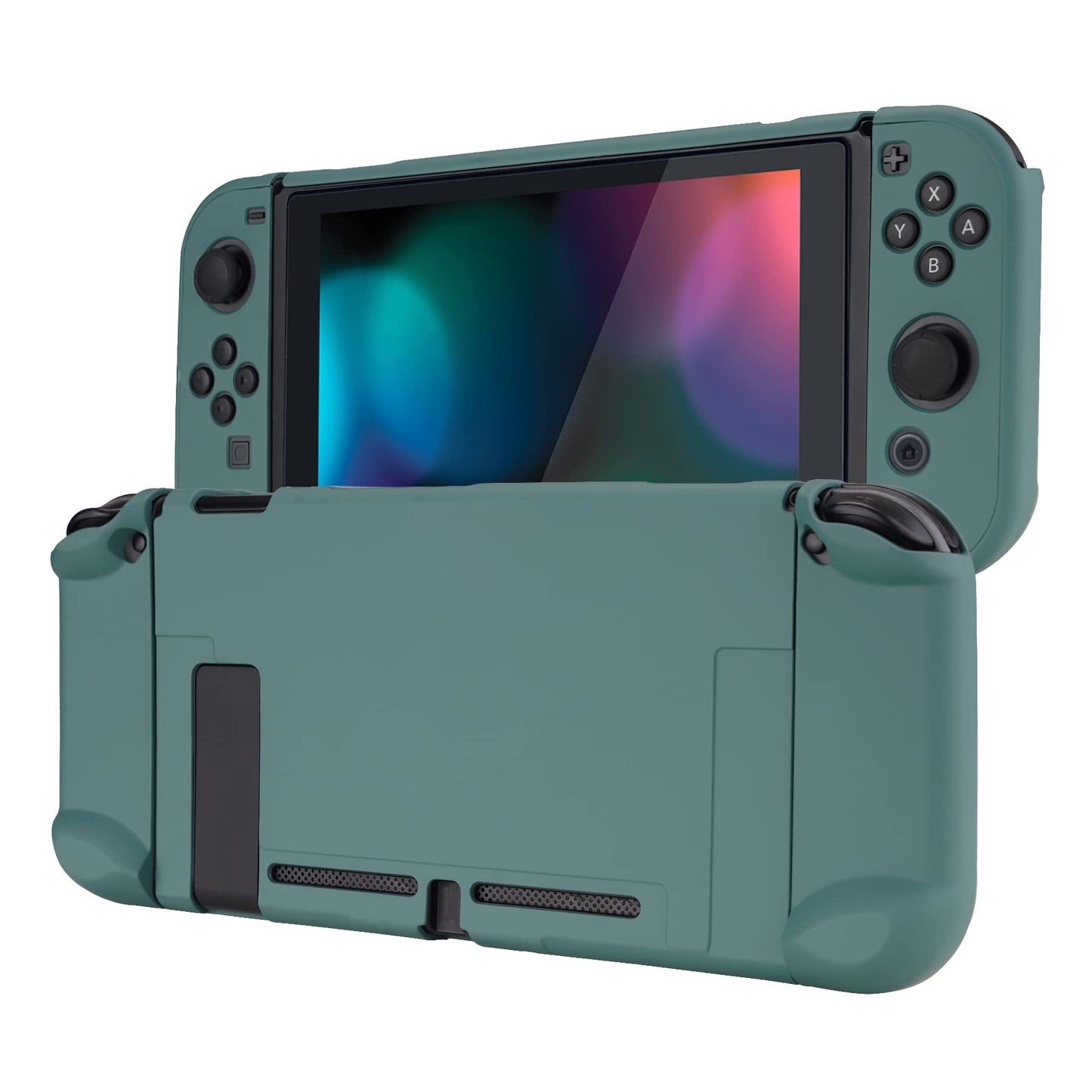 eXtremeRate Nintendo Switch Back Cover - Hard Shell Protector for Joycon, Hunter Green, Model NTP342