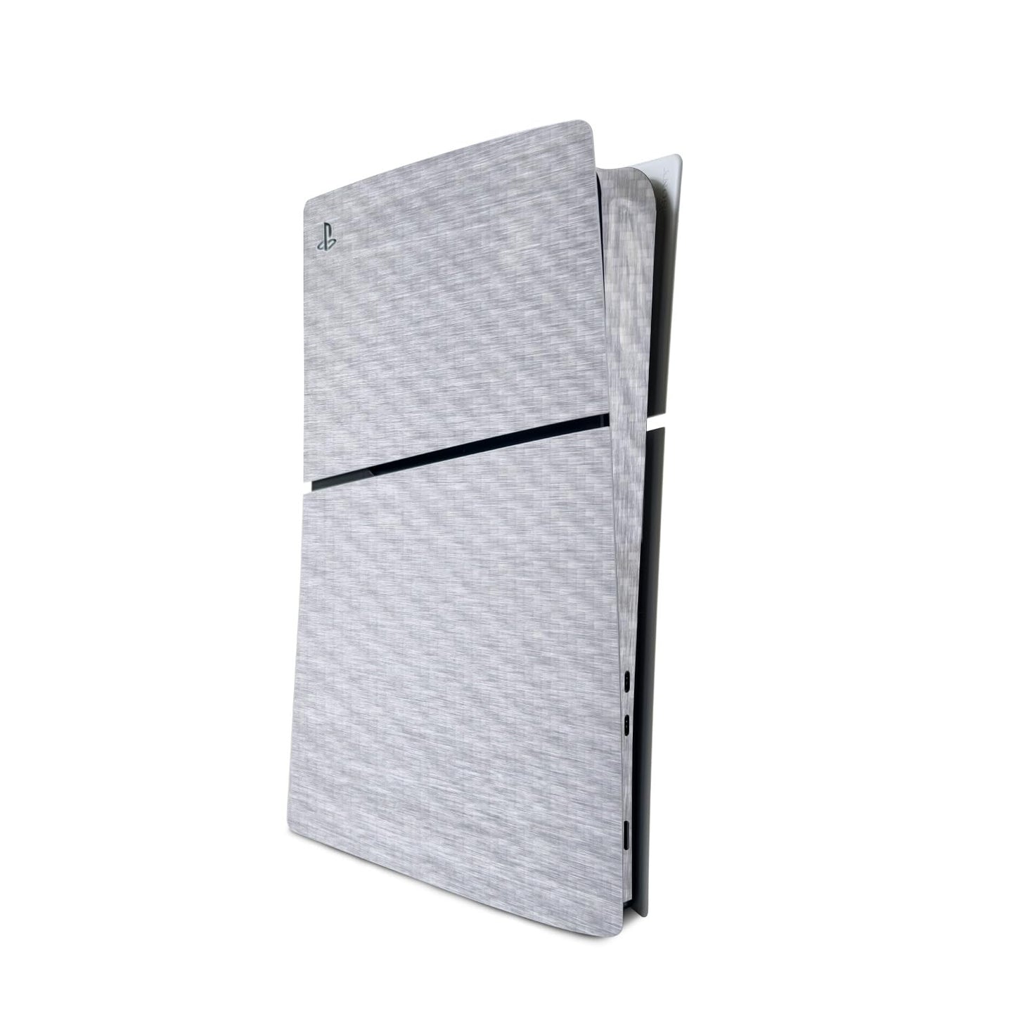 MightySkins Carbon Fiber Skin for PS5 Playstation 5 Slim Digital Edition Console Only - Brushed Aluminium Protective  Durable Textured Carbon Fiber Finish Easy to Apply Made in The USA
