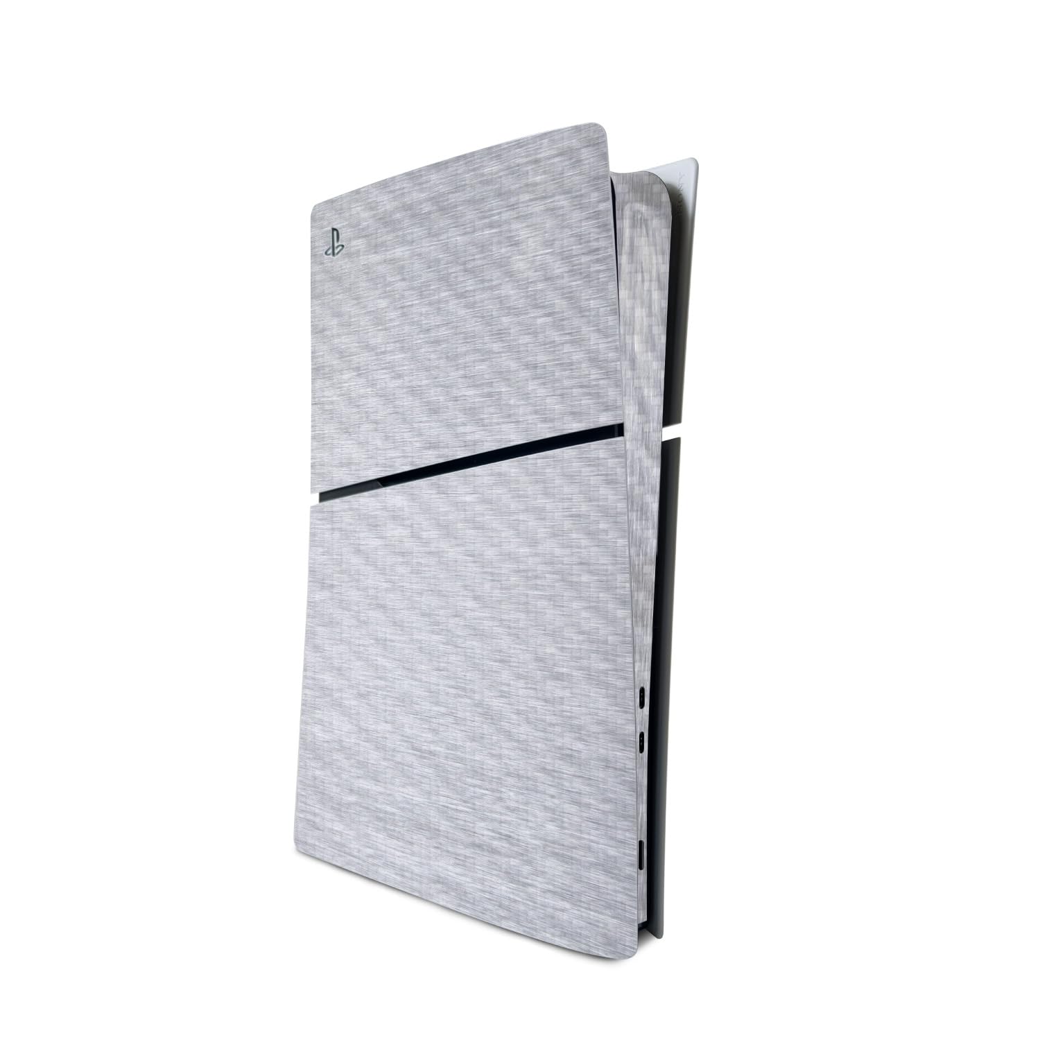 MightySkins Carbon Fiber Skin for PS5 Playstation 5 Slim Digital Edition Console Only - Brushed Aluminium Protective  Durable Textured Carbon Fiber Finish Easy to Apply Made in The USA