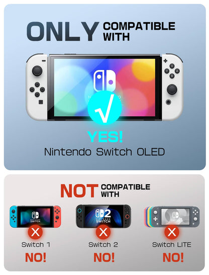 Mumba TPU Grip Case for Nintendo Switch OLED 2021 - Transparent/Green, Model 810001772994, Joy-Con Compatible