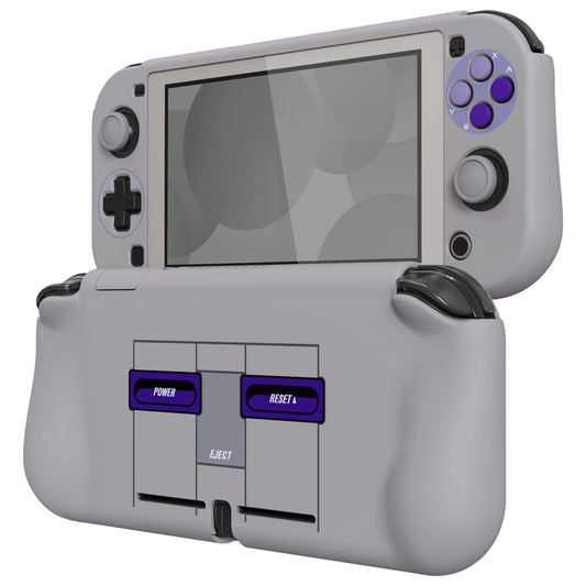PlayVital ZealProtect Case for Nintendo Switch Lite - Hard Shell, Ergonomic Grip, Screen Protector, Thumb & Button Caps - Classics SNES Style