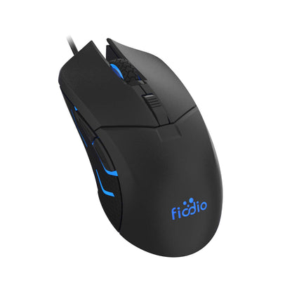Fiodio Wired Gaming Mouse F260, 5500 DPI, RGB Lighting, Ergonomic Design, Black-RGB, 6 Buttons for Windows 7/8/10