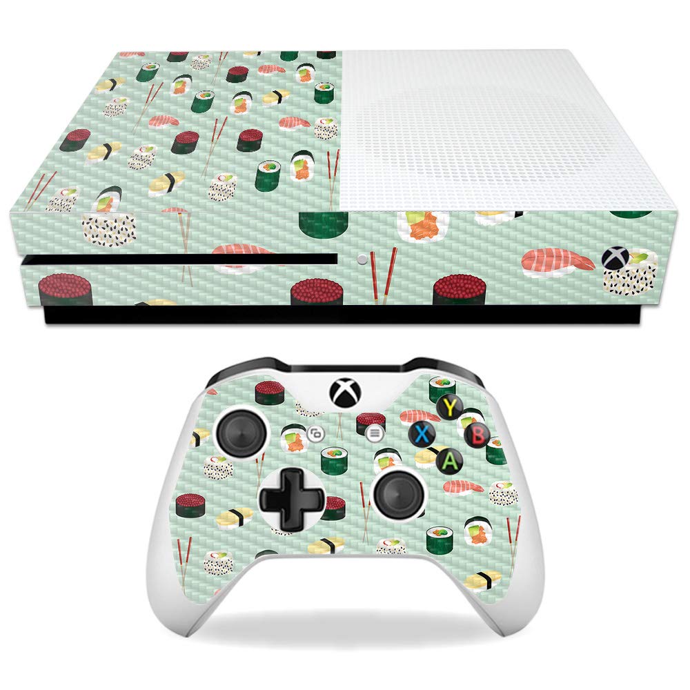 MightySkins Carbon Fiber Skin for Microsoft Xbox One S - Sushi | Protective  Durable Textured Carbon Fiber Finish | Easy to Apply  Remove  and Change Styles | Made in The USA