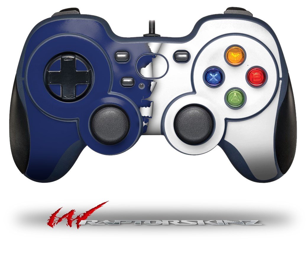 Ripped Colors Blue White - Decal Style Skin fits Logitech F310 Gamepad Controller (CONTROLLER SOLD SEPARATELY)