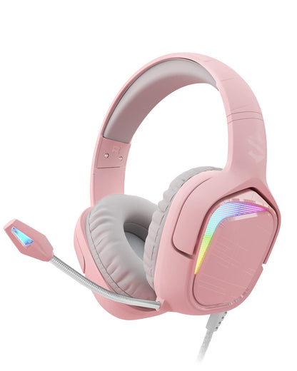 Black Shark Gaming Headset BS-X1 - Pink, 50mm Drivers, Noise Isolation, Bendable Mic for PC, PS4, PS5, Switch