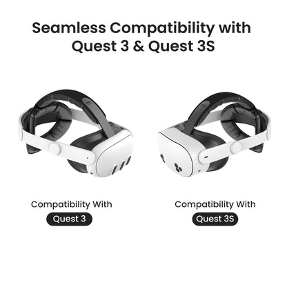 KIWI design K4 Head Strap for Meta Oculus Quest 3/3S - Adjustable Comfort Strap in White, Non-Battery Enhanced Support for Kids & Adults