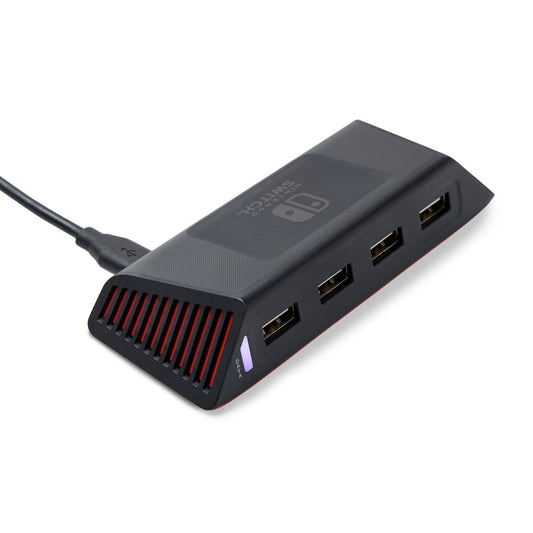 PowerA USB Hub for Nintendo Switch - 4-Port Hi-Speed, 6 ft Cable, Black, Model NSAC0245-01, Officially Licensed