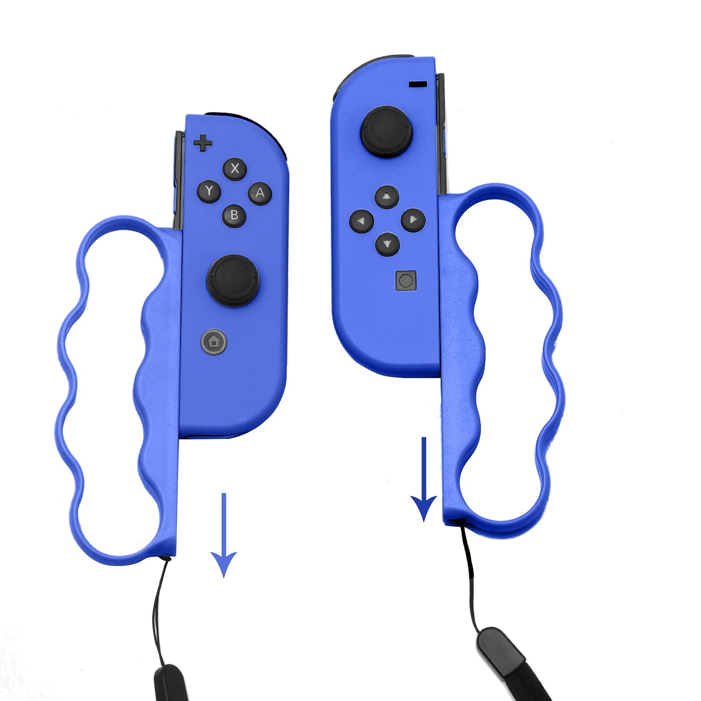 ECHZOVE Fitness Boxing Grips for Nintendo Switch - Ergonomic Joy-Con Handles - Lightweight & Secure - Blue