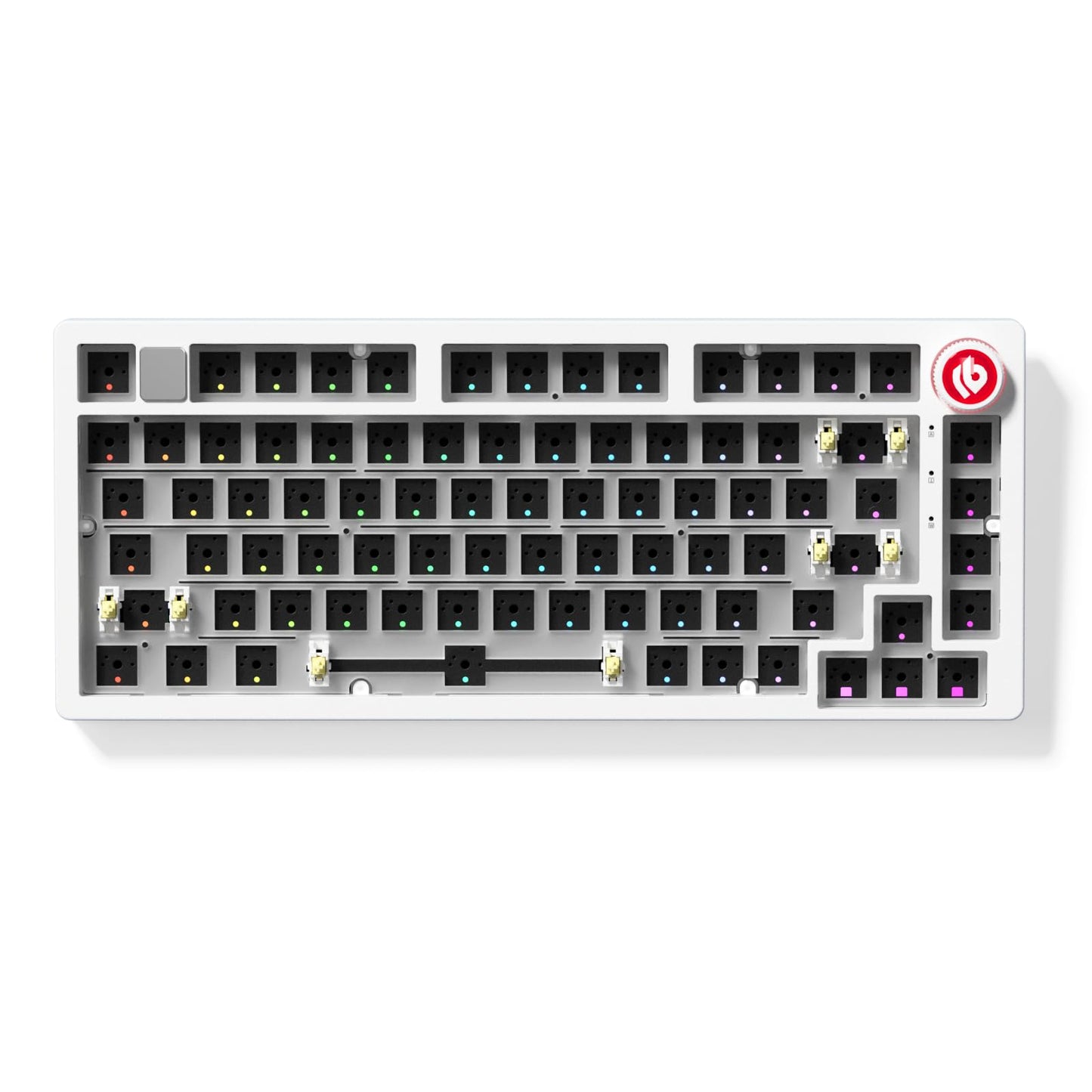 CORBOBO LEOBOG Hi75C Upgraded Wired Mechanical Keyboard Kit - Aluminum Alloy Gasket Mount 75% Barebones DIY Base with Hot Swap  RGB Backlighting & Volume Knob - Enhanced Custom Gaming Keyboard Build