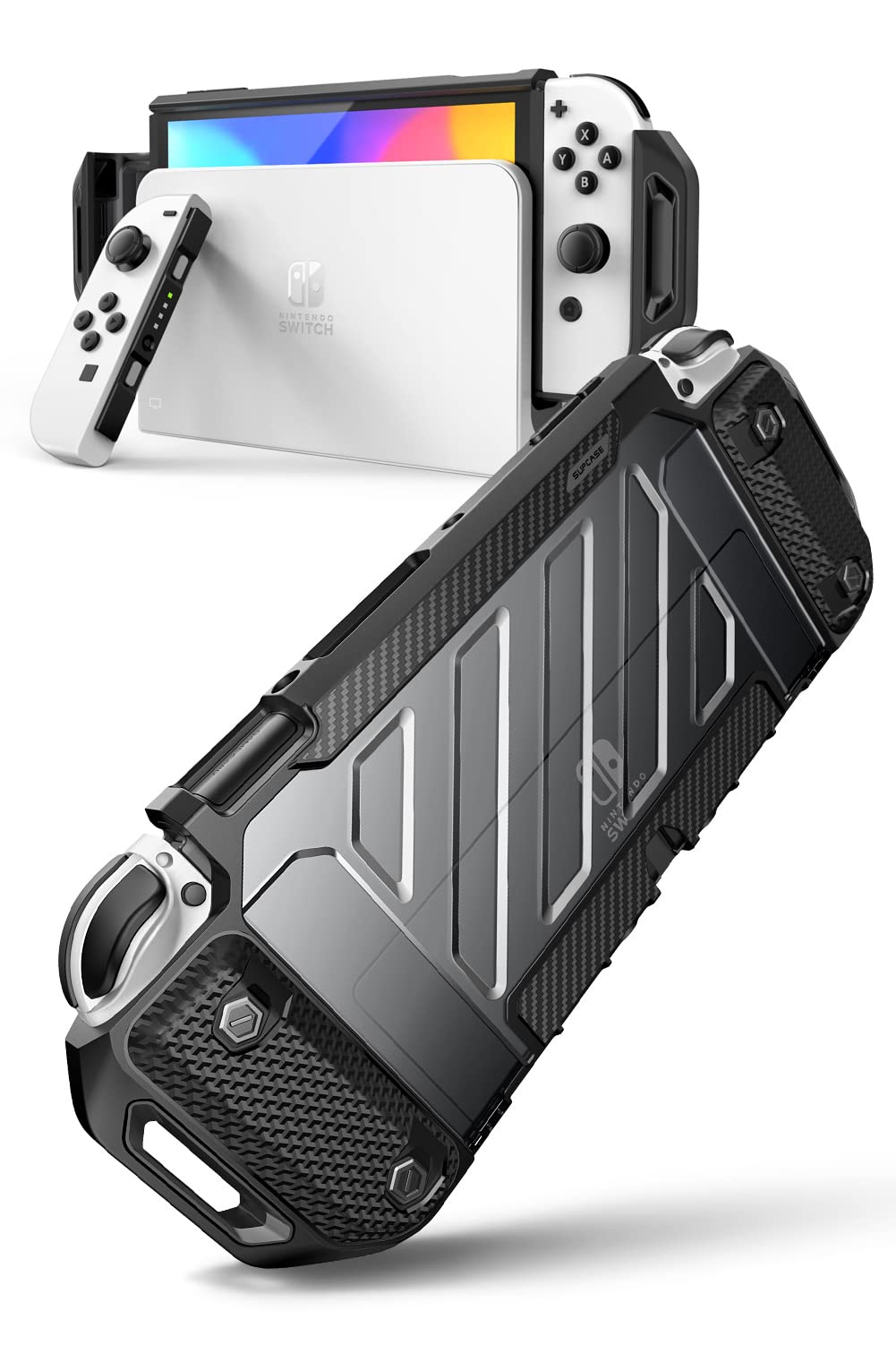 SUPCASE Nintendo Switch OLED Case - Military-Grade Protection, Dockable, FrostBlack