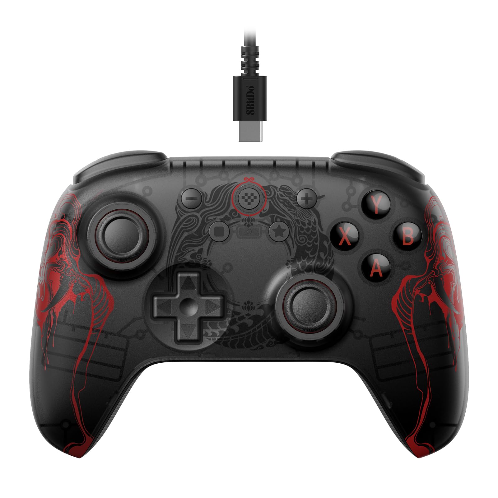 8BitDo Ultimate 2C Wired Controller for Windows PC and Android  with Hall Effect Joysticks and Hall Triggers  1000Hz Polling Rate  and Remappable L4/R4 Bumpers - Black Myth: Wukong